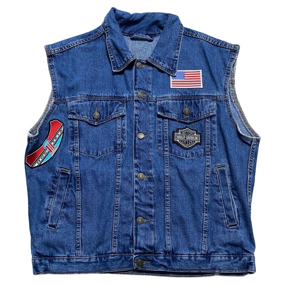 Canyon Guide Outfitters Custom Harley Davidson HOG Denim Vest